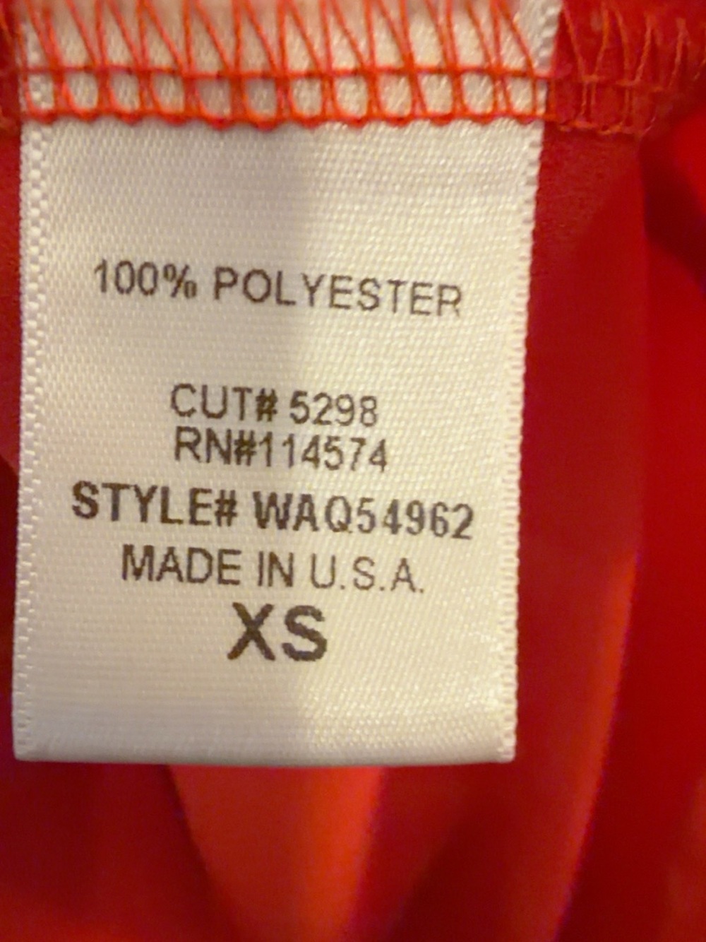 Pleione XS Coral Red Draped Waterfall Blouse Short Sleeve Made USA - Picture 7 of 8